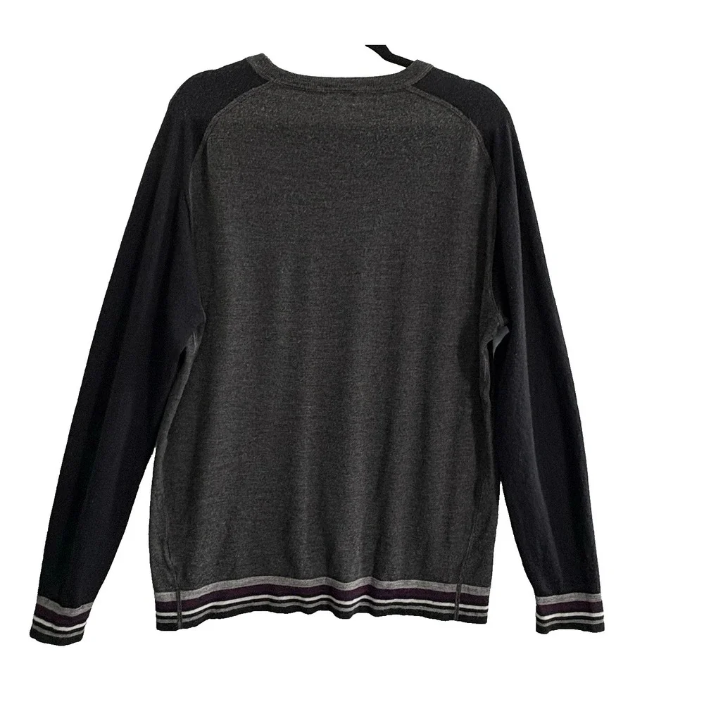 GOOD MAN Brand Men Merino Wool Pullover Long Sleeve Sweater Sz XL Gray 4-6